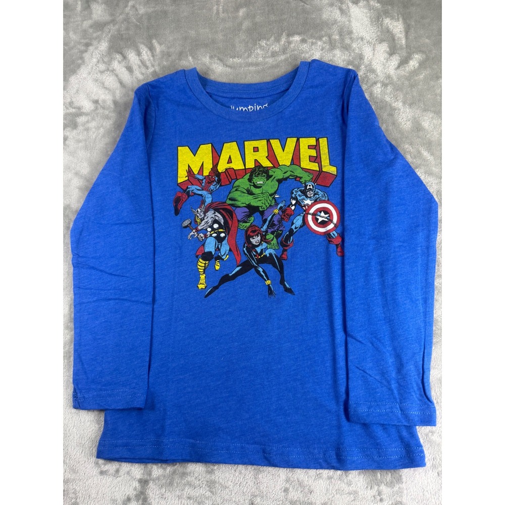 Jumping Beans Kids Blue Marvel Avengers Graphic Long Sleeve T-Shirt Size 6